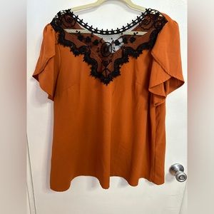 Lace cutout top
